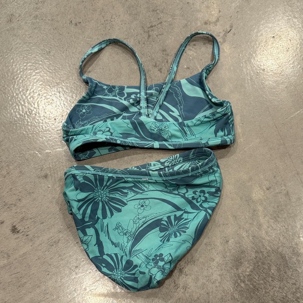 Athleta Girl Swim Bikini in Teal Floral - Picture 2 of 4